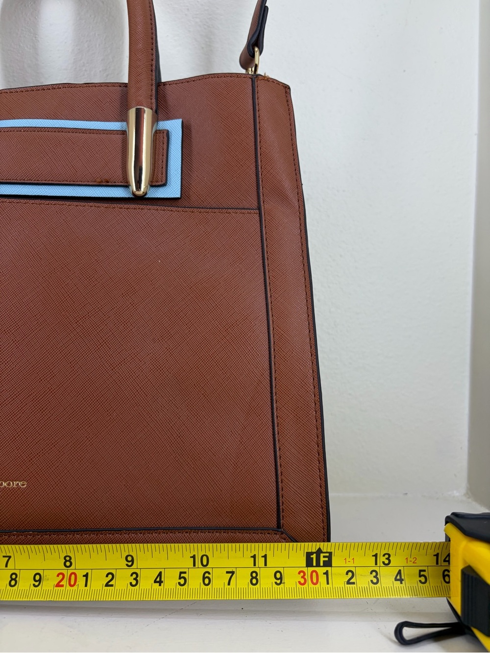 Nanette Lepore Brown Satchel with Light Blue Trim - Picture 10 of 11
